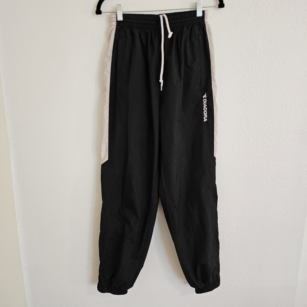 ✅ Diadora Black & White Activewear Track Pants | Joggers | Men's Sz Small